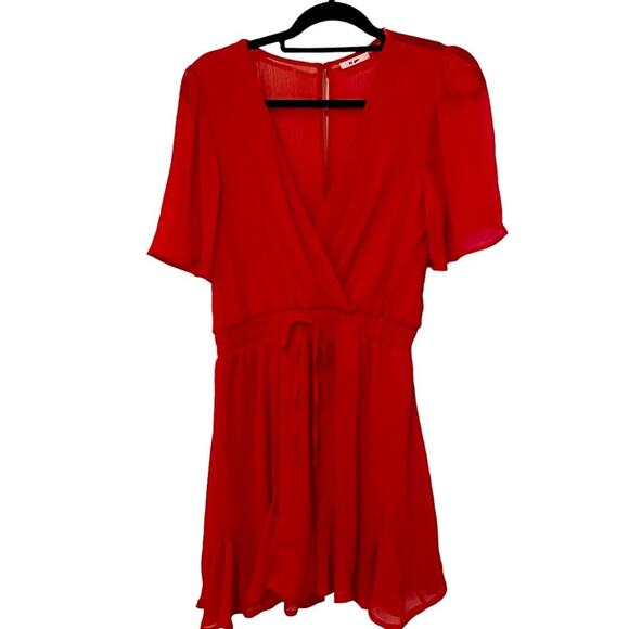 Francesca’s Mi Ami Red‎ Short Sleeve Dress Medium - Picture 1 of 7